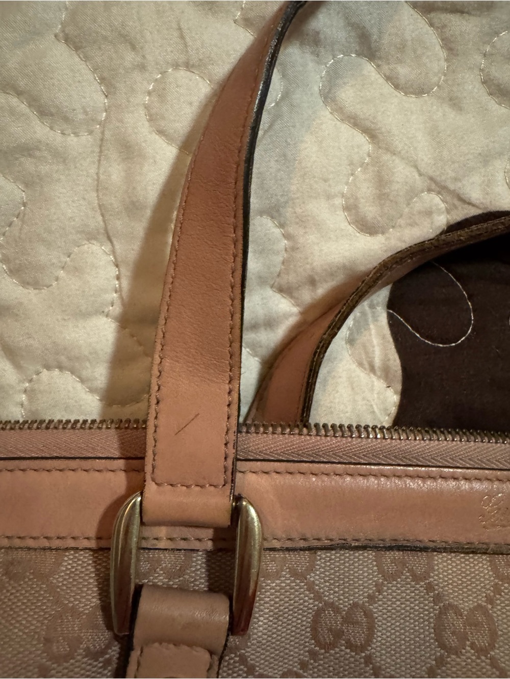 Gucci Crystal Abbey Monogram Canvas Tote with Leather Trim - Picture 10 of 16